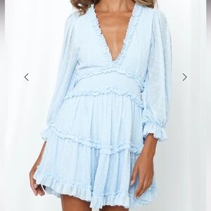 Hello Molly Light Blue Ruffled Dress